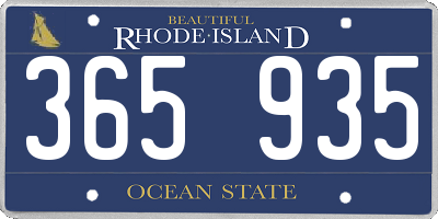 RI license plate 365935