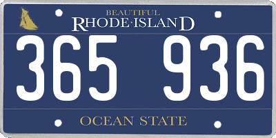 RI license plate 365936