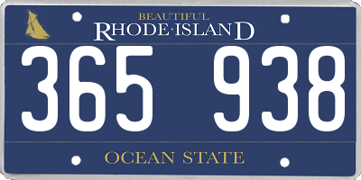 RI license plate 365938
