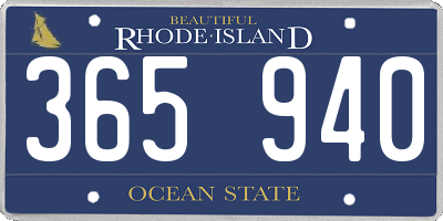 RI license plate 365940