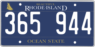 RI license plate 365944