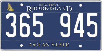 RI license plate 365945