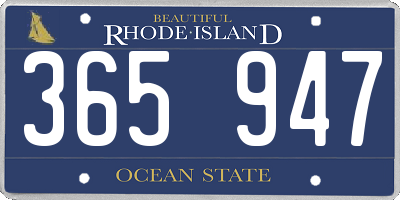 RI license plate 365947