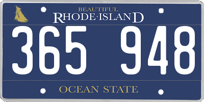 RI license plate 365948
