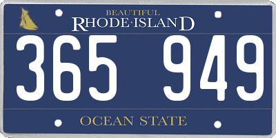 RI license plate 365949