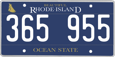 RI license plate 365955