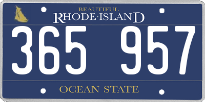 RI license plate 365957