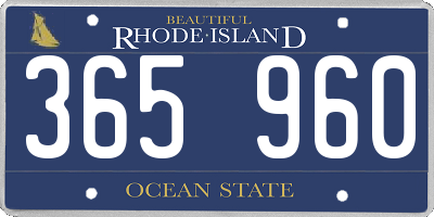 RI license plate 365960
