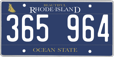 RI license plate 365964