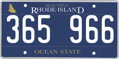 RI license plate 365966