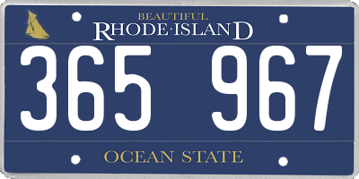 RI license plate 365967