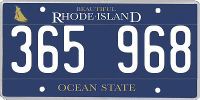 RI license plate 365968