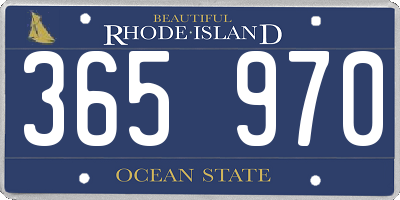 RI license plate 365970