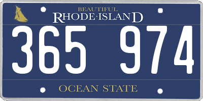 RI license plate 365974