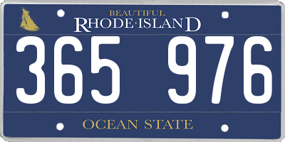 RI license plate 365976