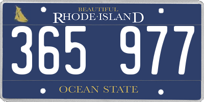 RI license plate 365977