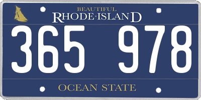 RI license plate 365978