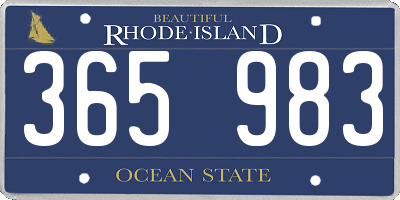 RI license plate 365983