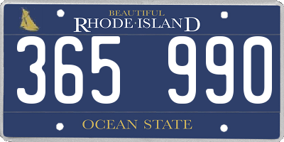 RI license plate 365990