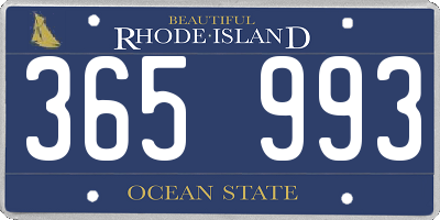 RI license plate 365993