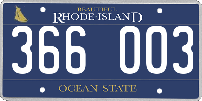 RI license plate 366003