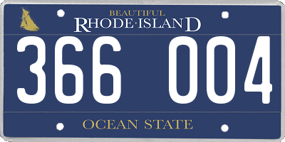 RI license plate 366004