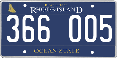 RI license plate 366005