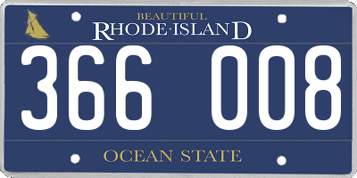 RI license plate 366008