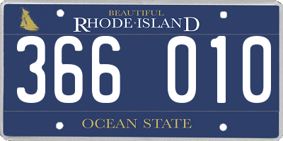 RI license plate 366010