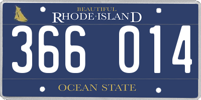 RI license plate 366014