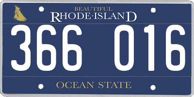 RI license plate 366016
