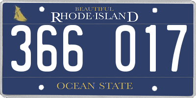 RI license plate 366017