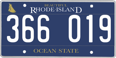 RI license plate 366019