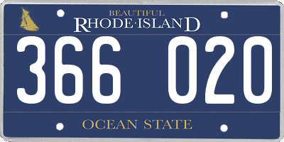 RI license plate 366020