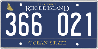 RI license plate 366021