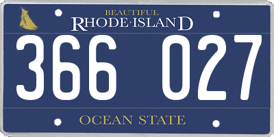 RI license plate 366027