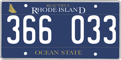 RI license plate 366033