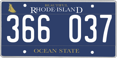 RI license plate 366037