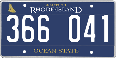 RI license plate 366041