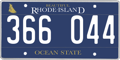 RI license plate 366044
