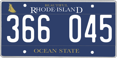 RI license plate 366045