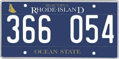 RI license plate 366054