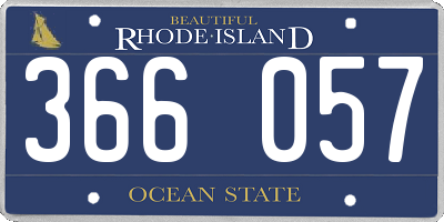 RI license plate 366057