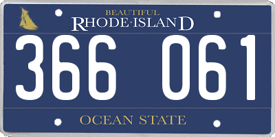 RI license plate 366061
