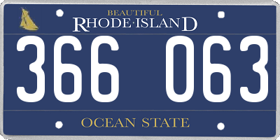 RI license plate 366063
