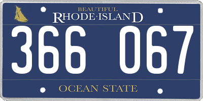 RI license plate 366067