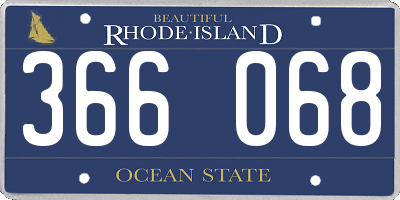 RI license plate 366068