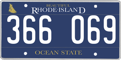 RI license plate 366069