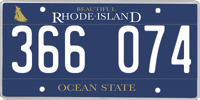RI license plate 366074
