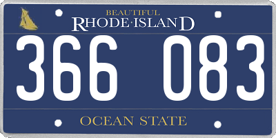 RI license plate 366083
